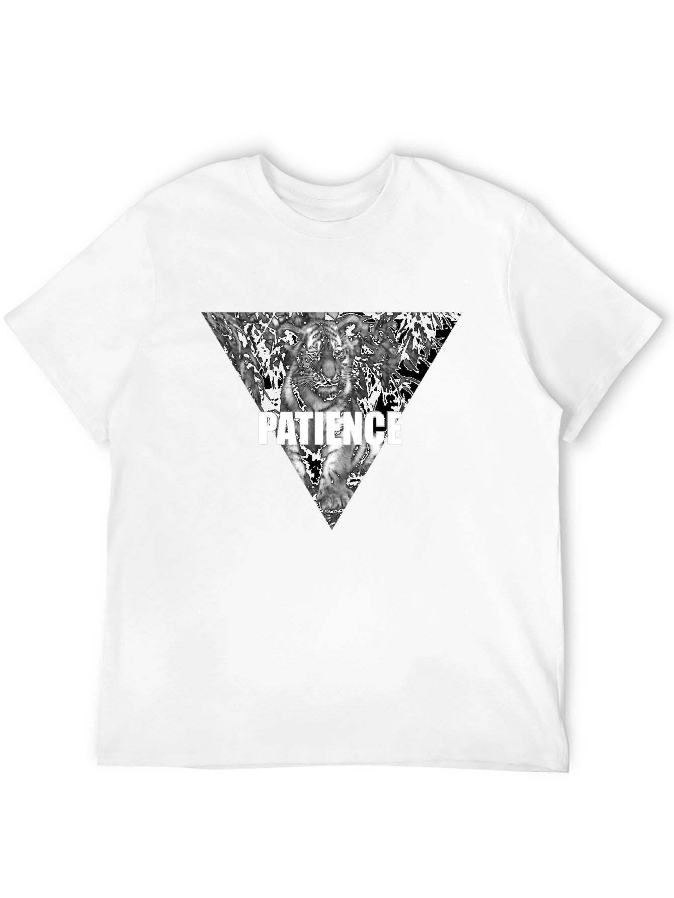 Mens Black Patience Tiger Graphic Tee
