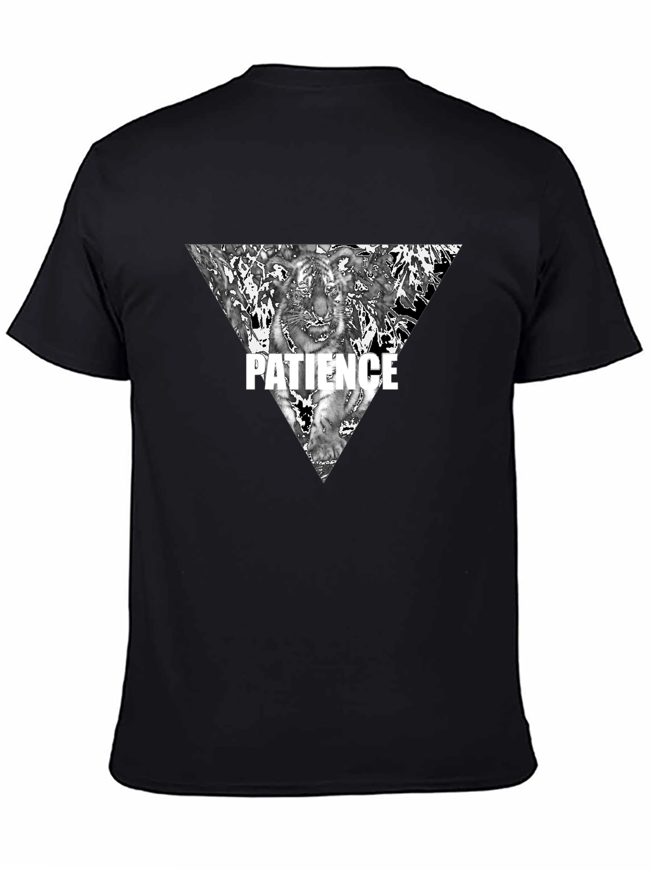 Mens Black Patience Tiger Graphic Tee