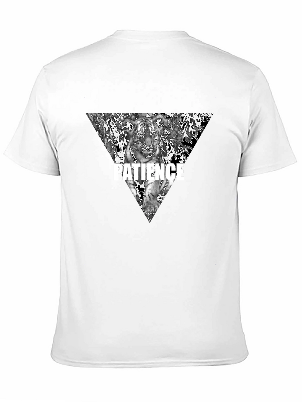 Mens Black Patience Tiger Graphic Tee