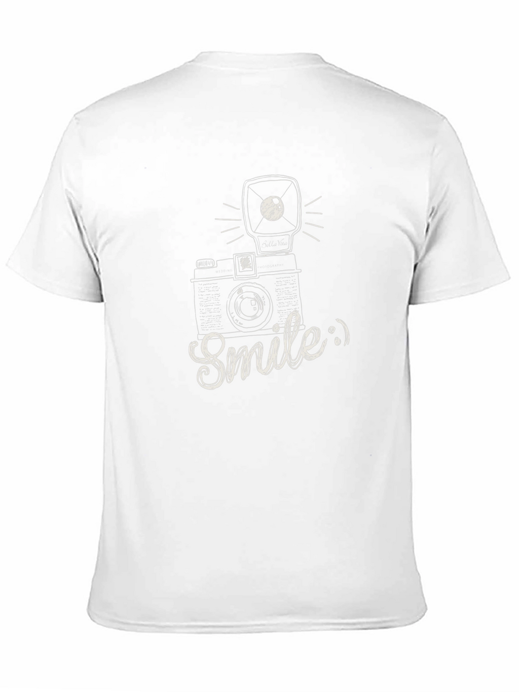 Smile Camera Graphic Tee - Black Cotton T-Shirt
