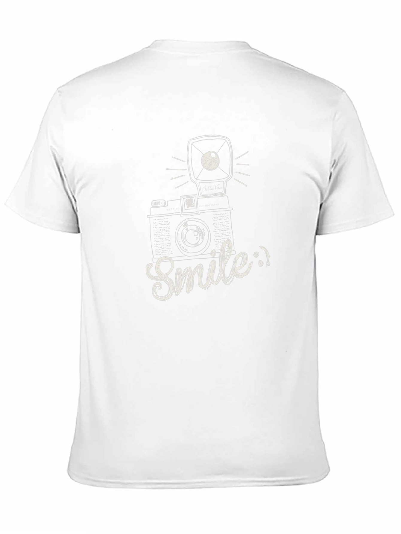 Smile Camera Graphic Tee - Black Cotton T-Shirt