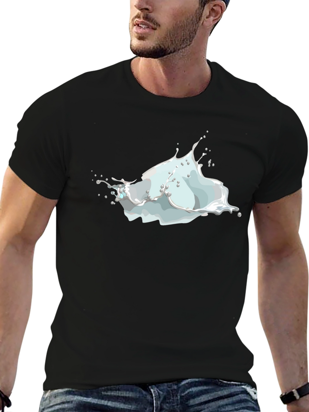 Milk Splash Graphic Tee - Mens Black T-Shirt