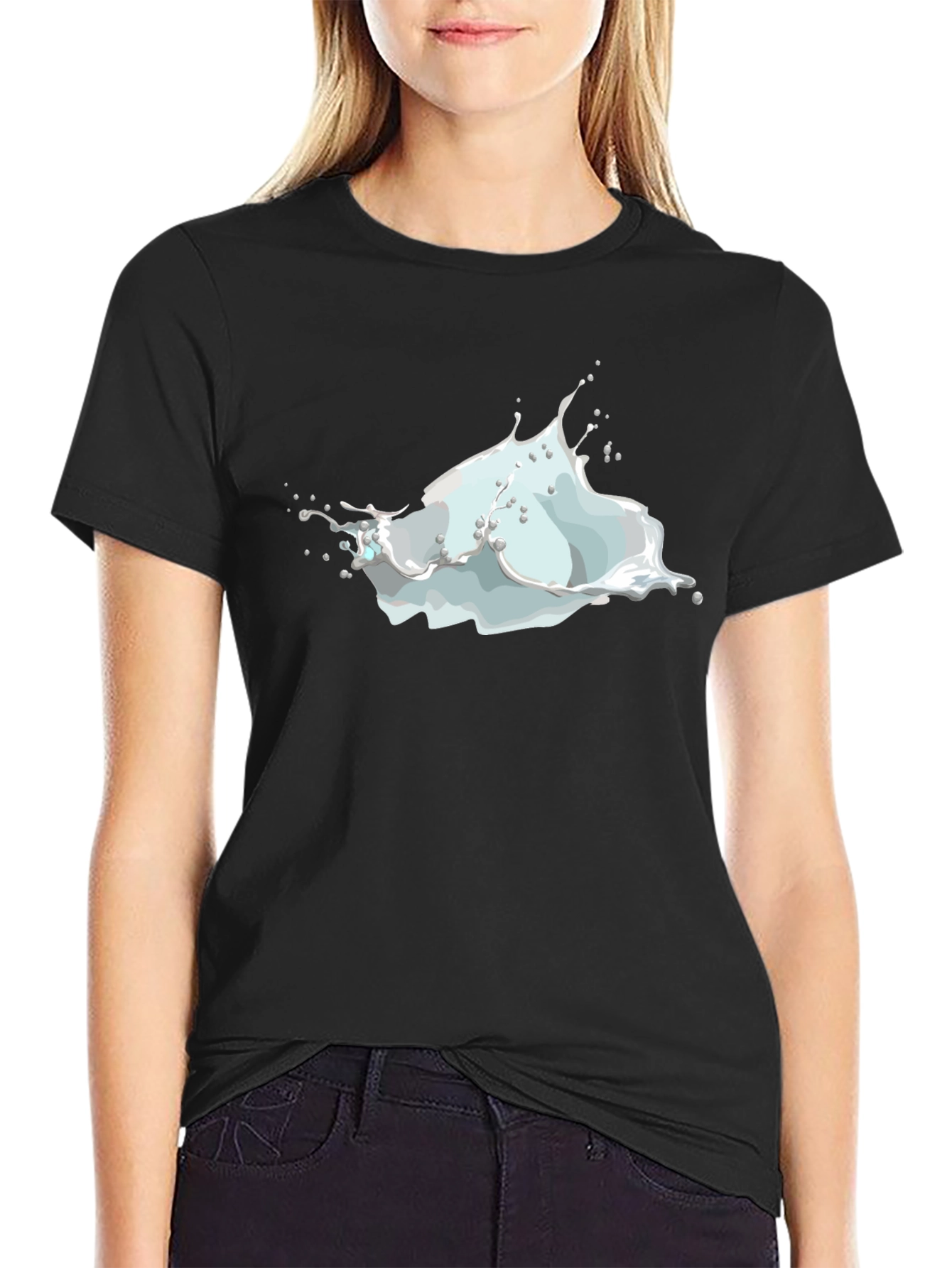 Milk Splash Graphic Tee - Mens Black T-Shirt