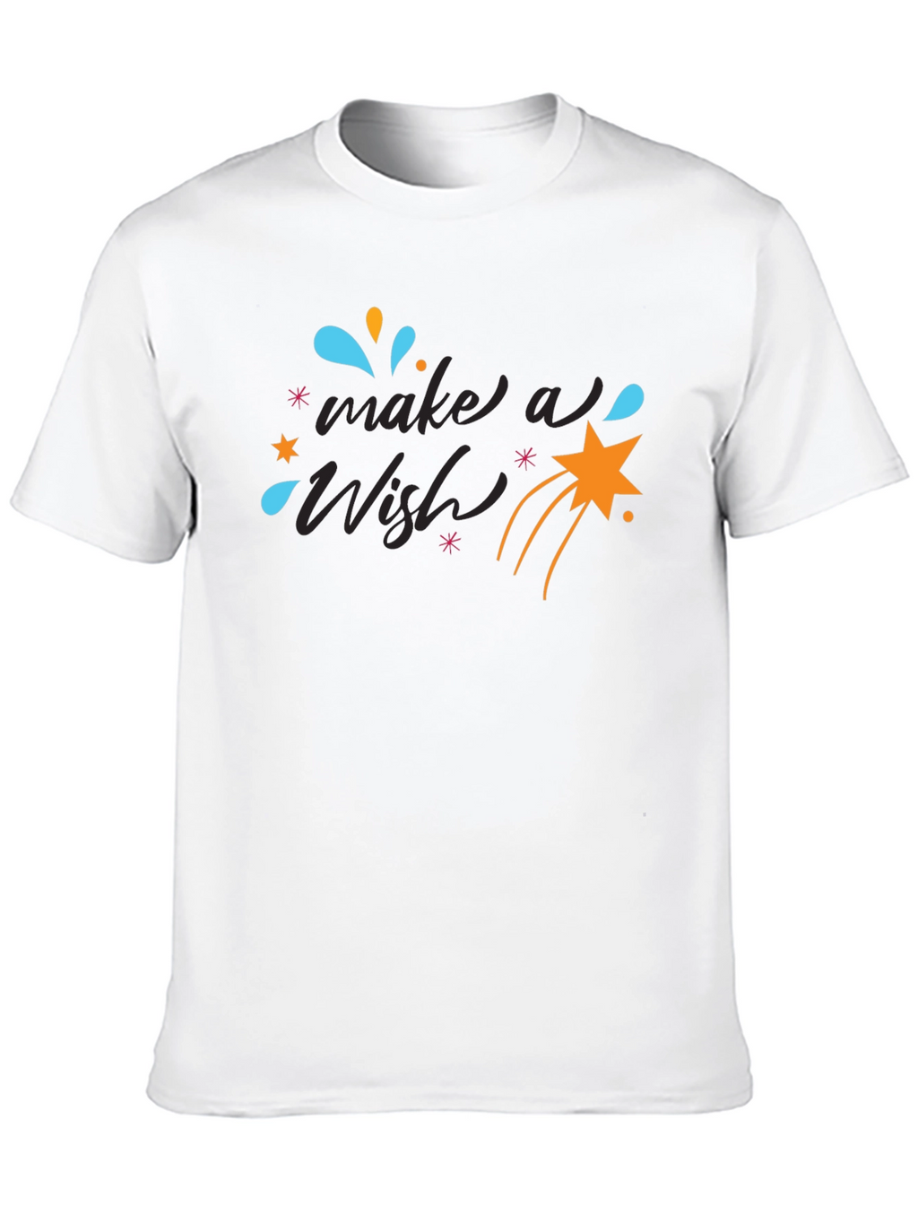 Make a Wish Graphic Tee - Black Cotton T-Shirt