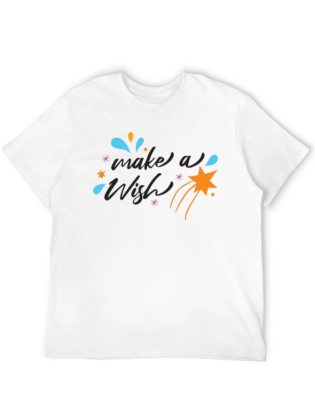 Make a Wish Graphic Tee - Black Cotton T-Shirt