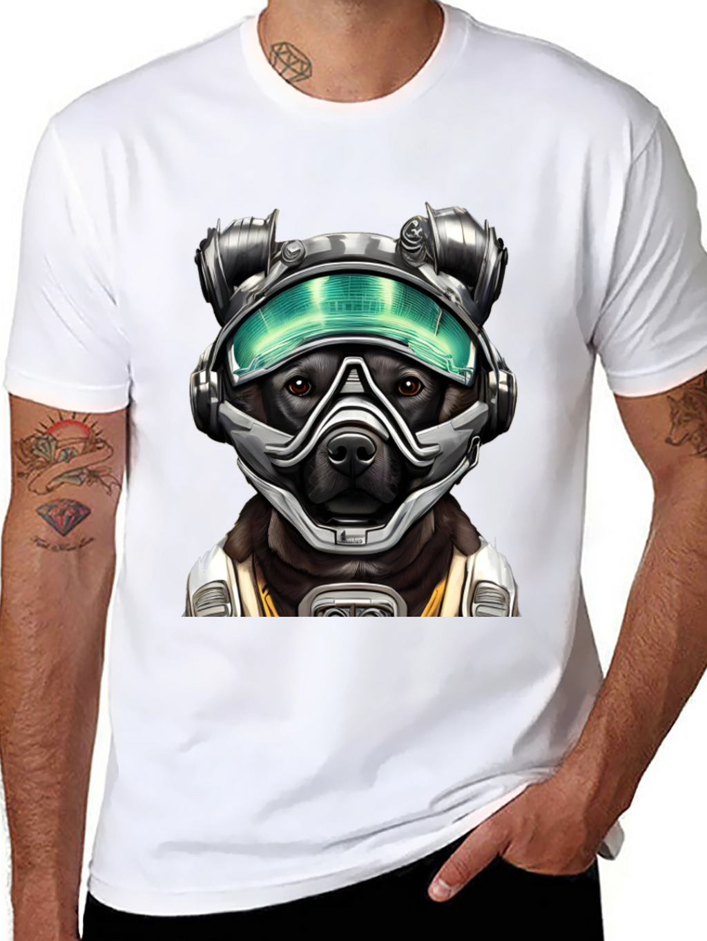 Dog in Space Suit Graphic Tee