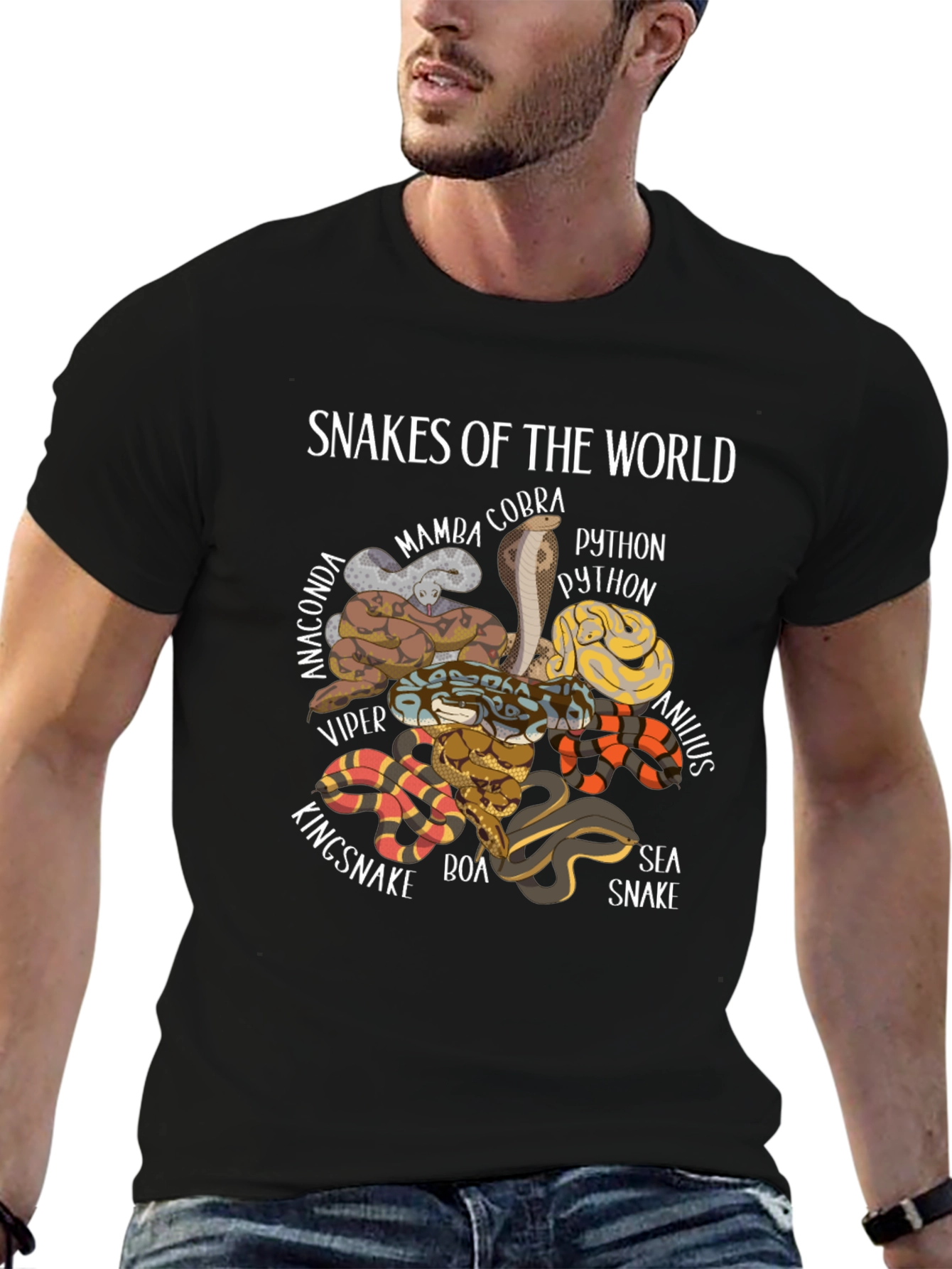 Snakes of the World Graphic T-Shirt
