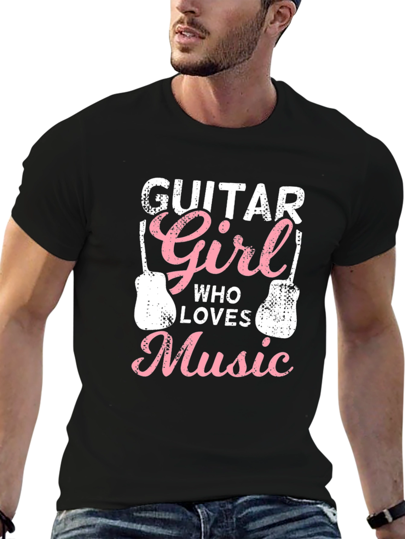 Guitar Girl Music Lover Graphic T-Shirt