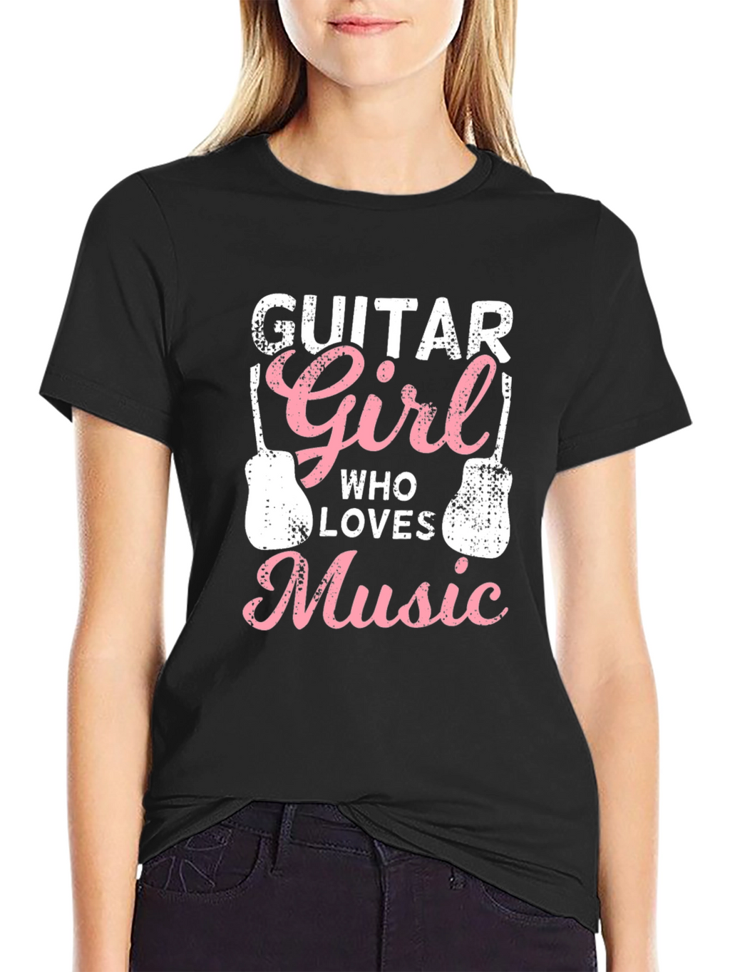 Guitar Girl Music Lover Graphic T-Shirt