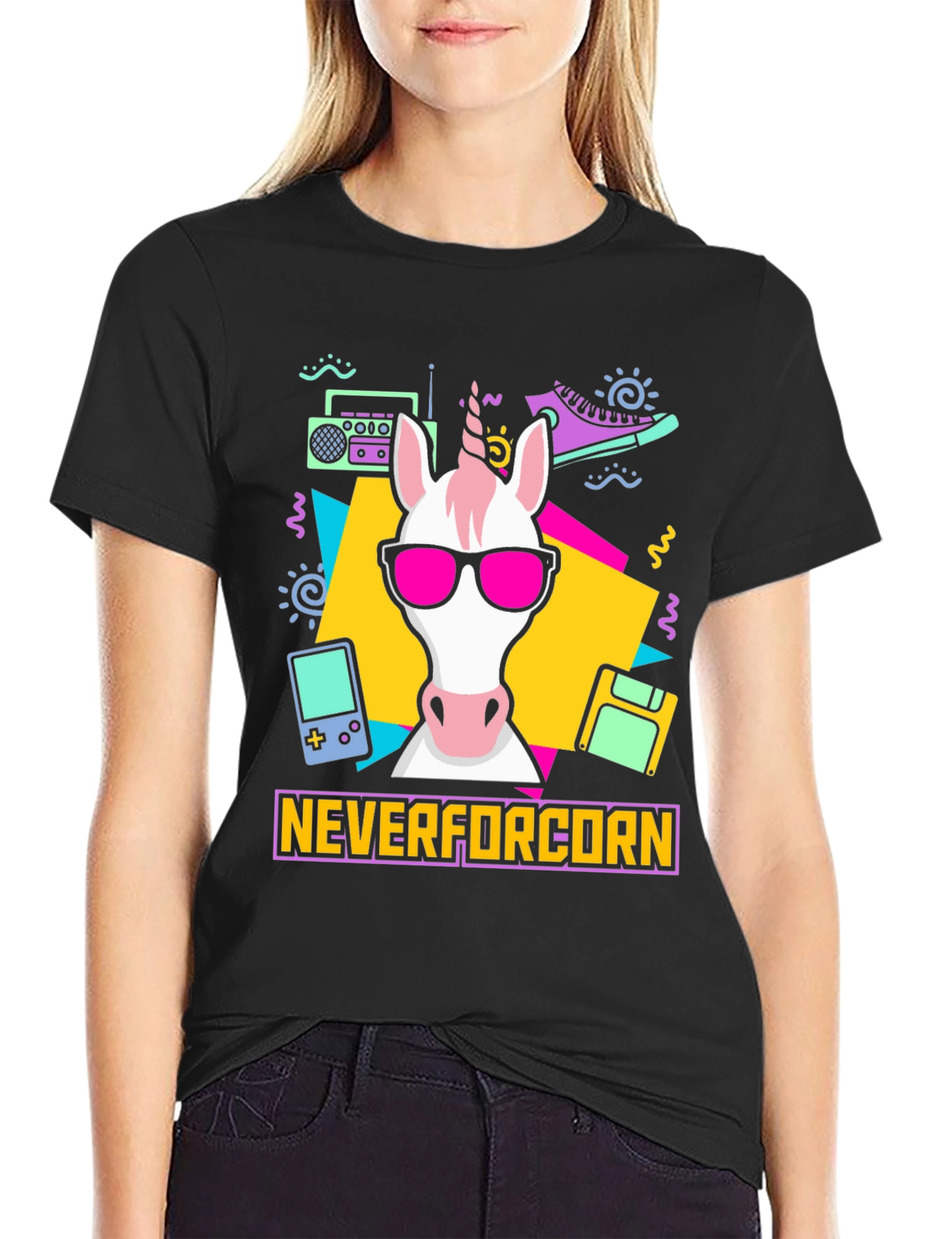 NeverforCORN 80s Retro Unicorn T-Shirt