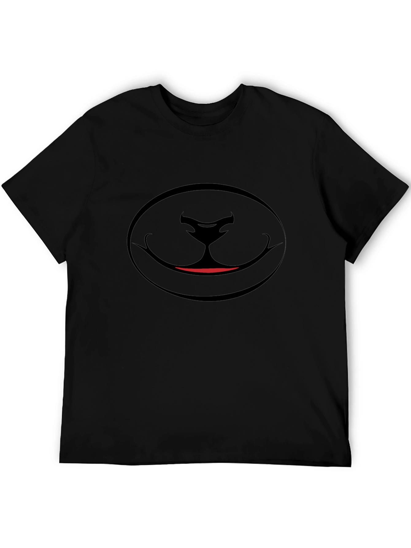 Black Cartoon Face Graphic Tee
