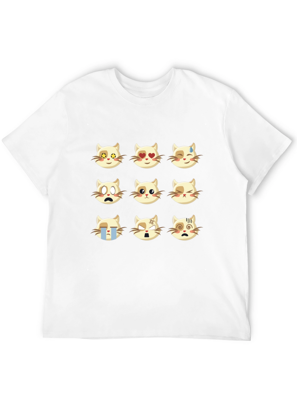 Emoji Cat Black T-Shirt