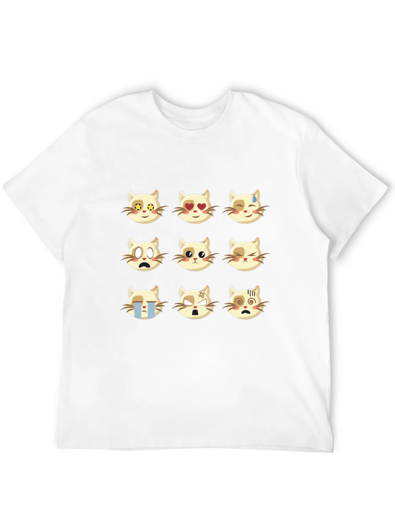 Emoji Cat Black T-Shirt