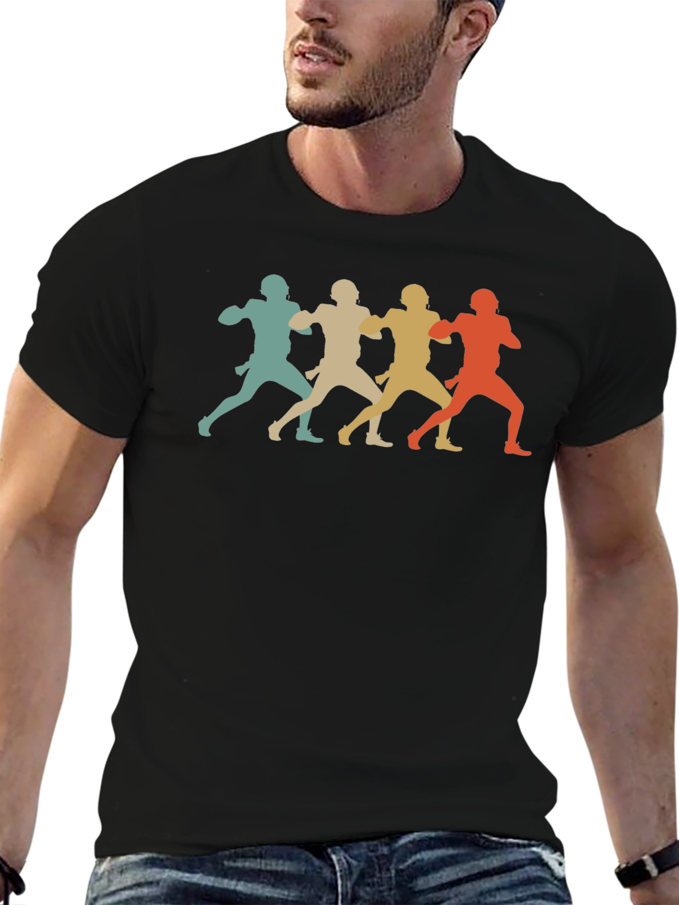 Retro Football Player Graphic Tee
