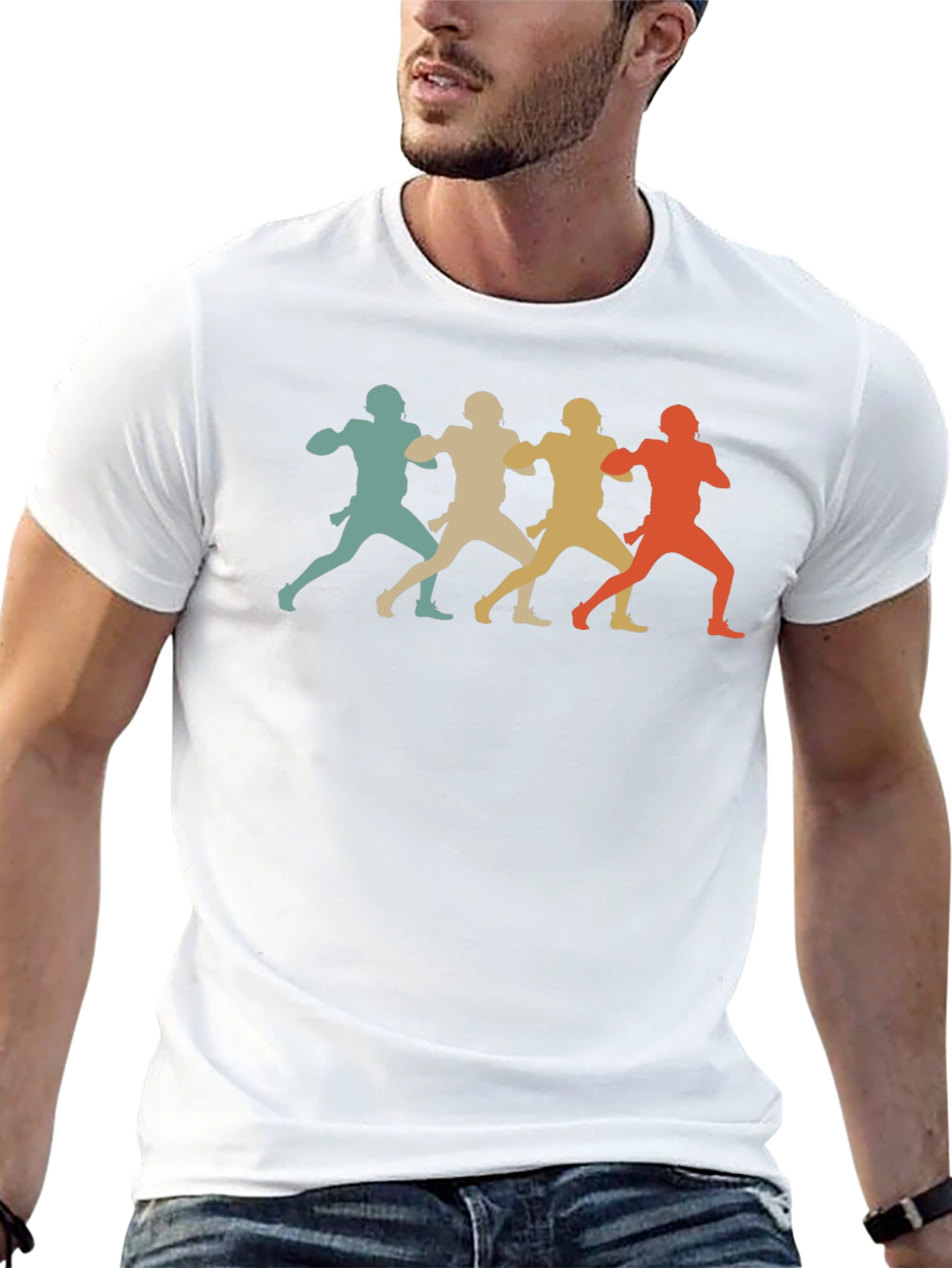 Retro Football Player Graphic Tee