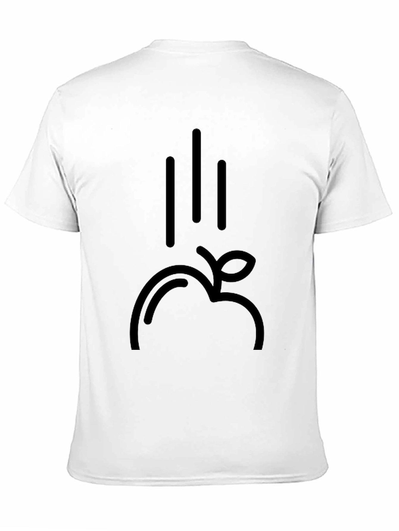 Falling Apple Black Graphic Tee - Modern Style
