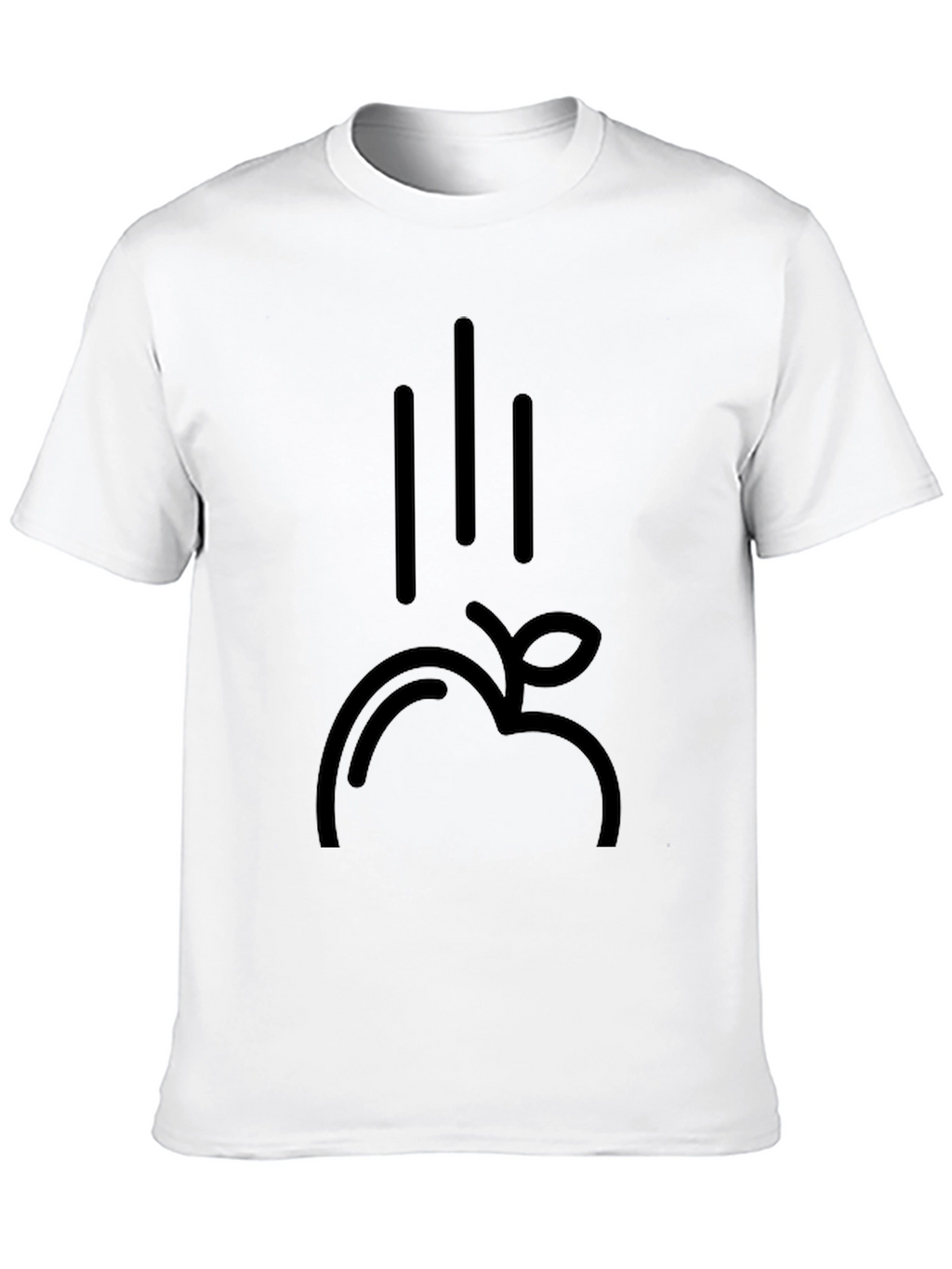 Falling Apple Black Graphic Tee - Modern Style