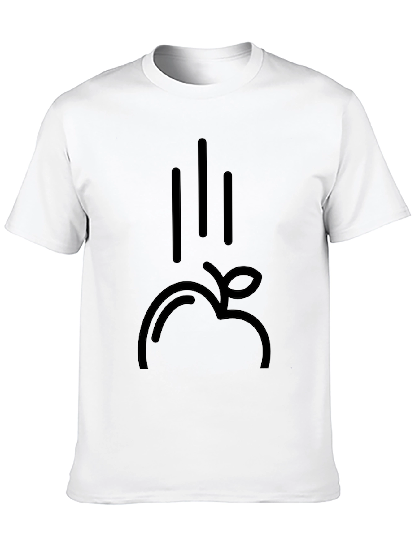 Falling Apple Black Graphic Tee - Modern Style
