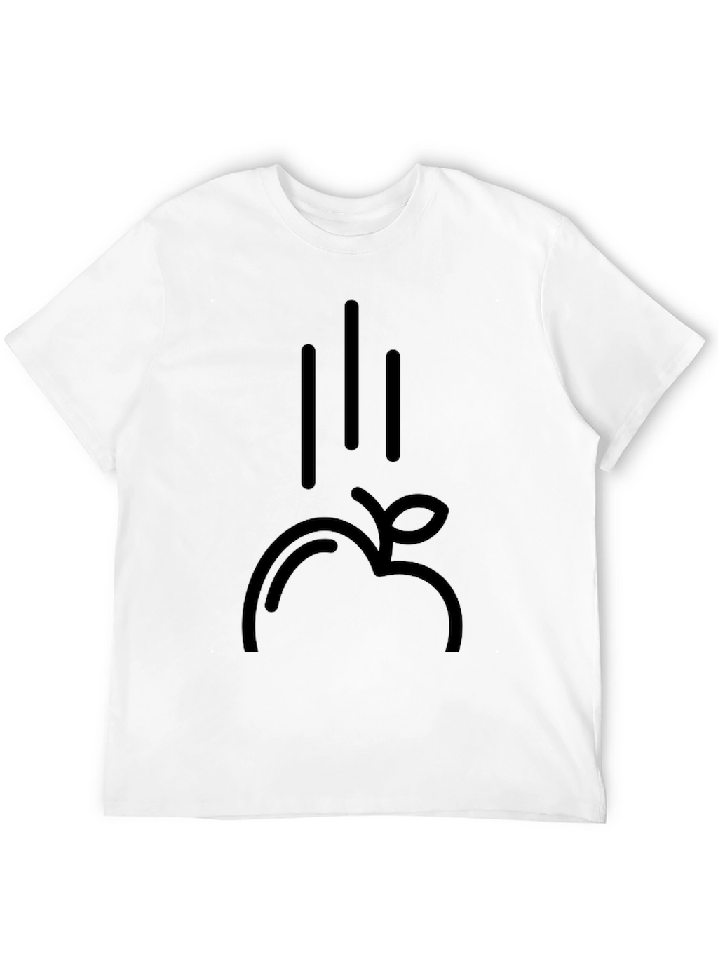 Falling Apple Black Graphic Tee - Modern Style
