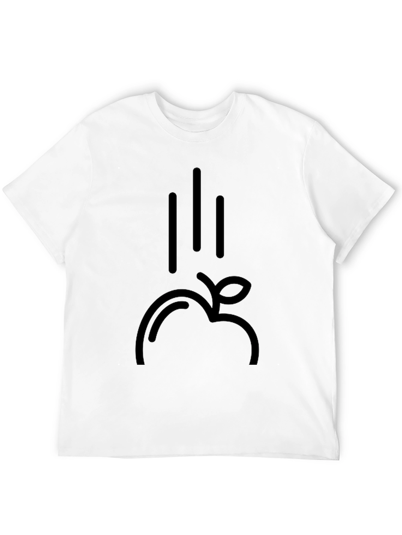 Falling Apple Black Graphic Tee - Modern Style