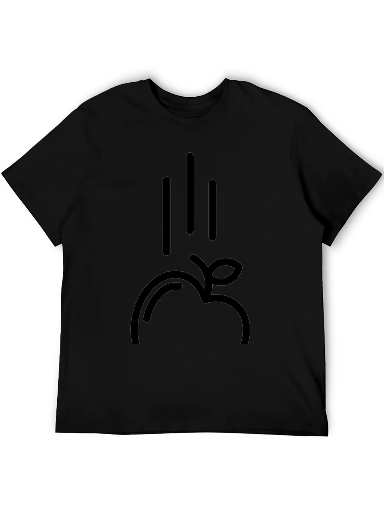Falling Apple Black Graphic Tee - Modern Style