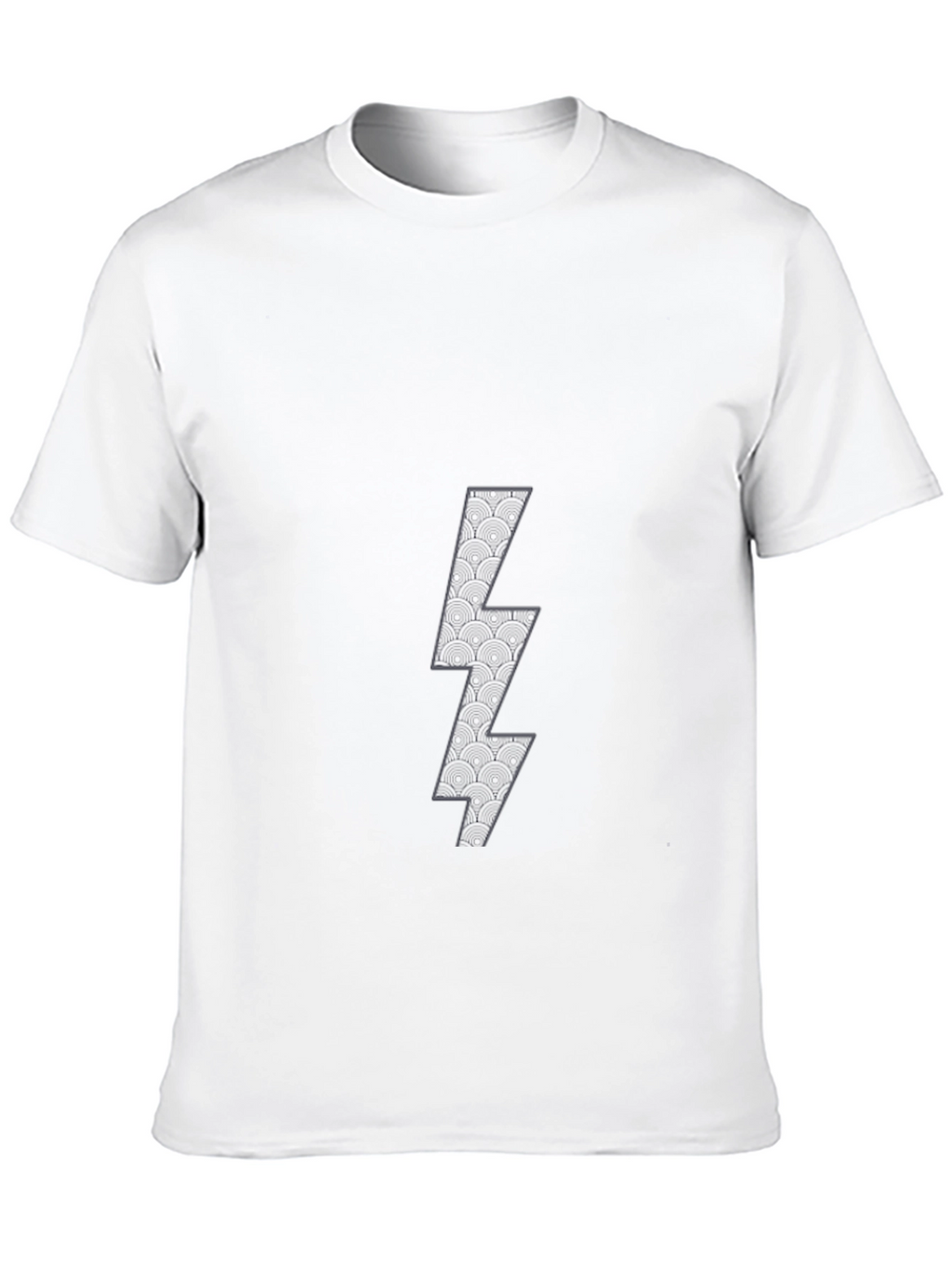 Mens Black T-Shirt with Lightning Bolt Graphic