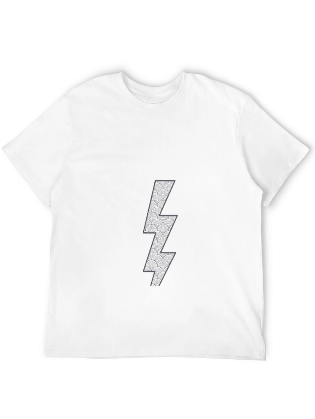 Mens Black T-Shirt with Lightning Bolt Graphic