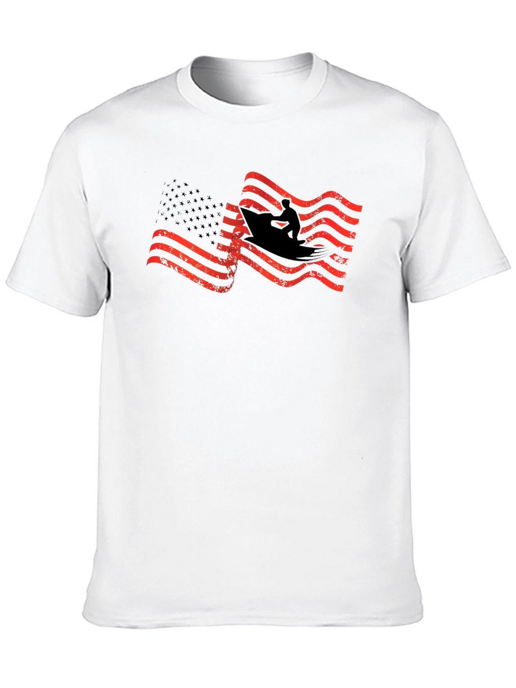 American Flag Surfer Graphic T-Shirt