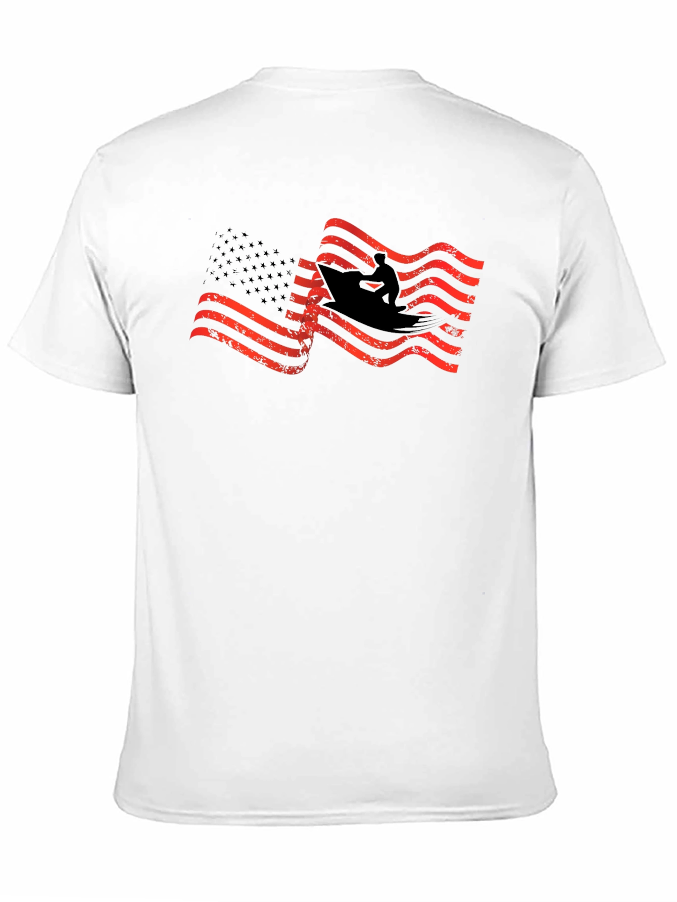 American Flag Surfer Graphic T-Shirt