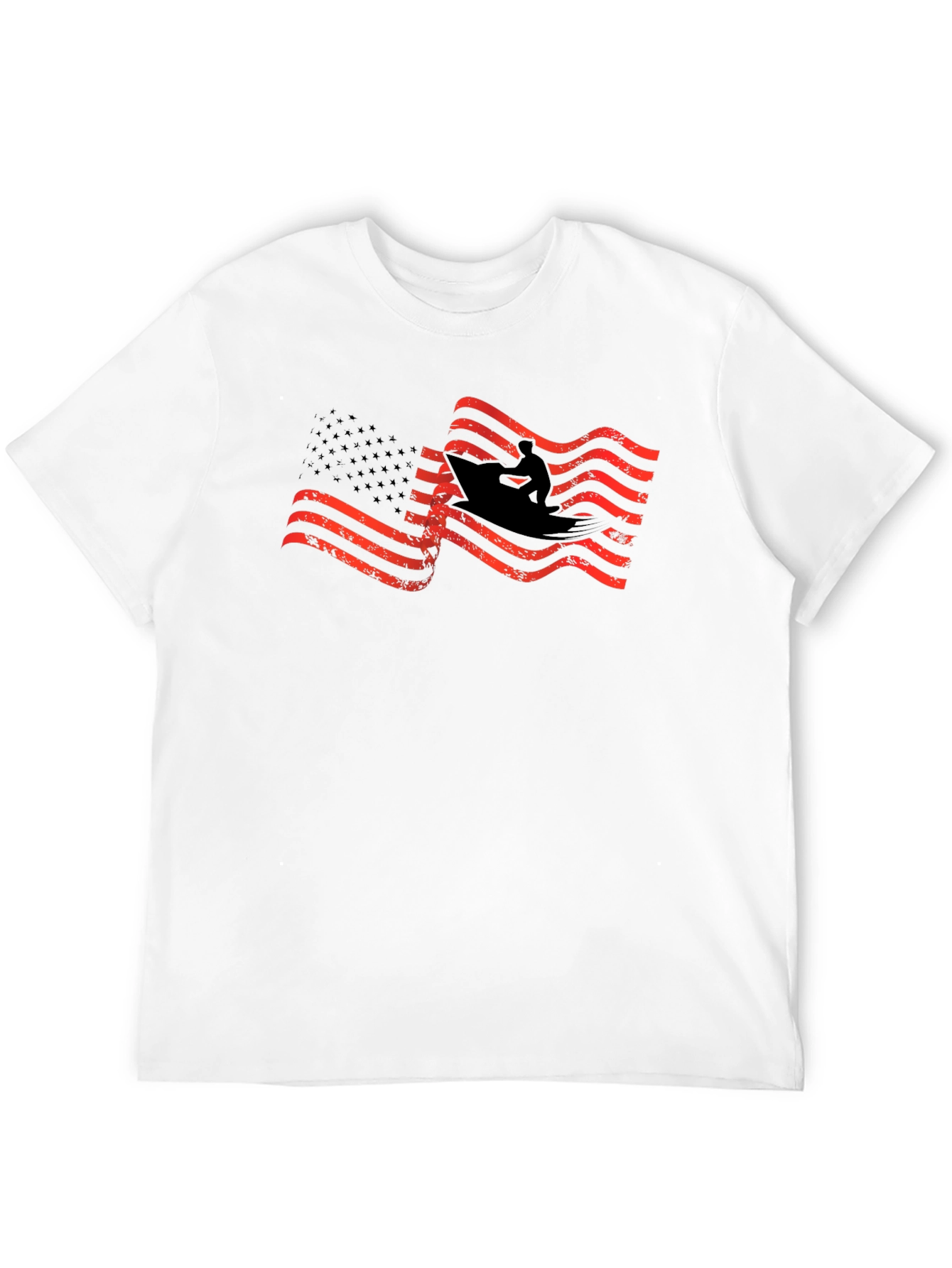 American Flag Surfer Graphic T-Shirt