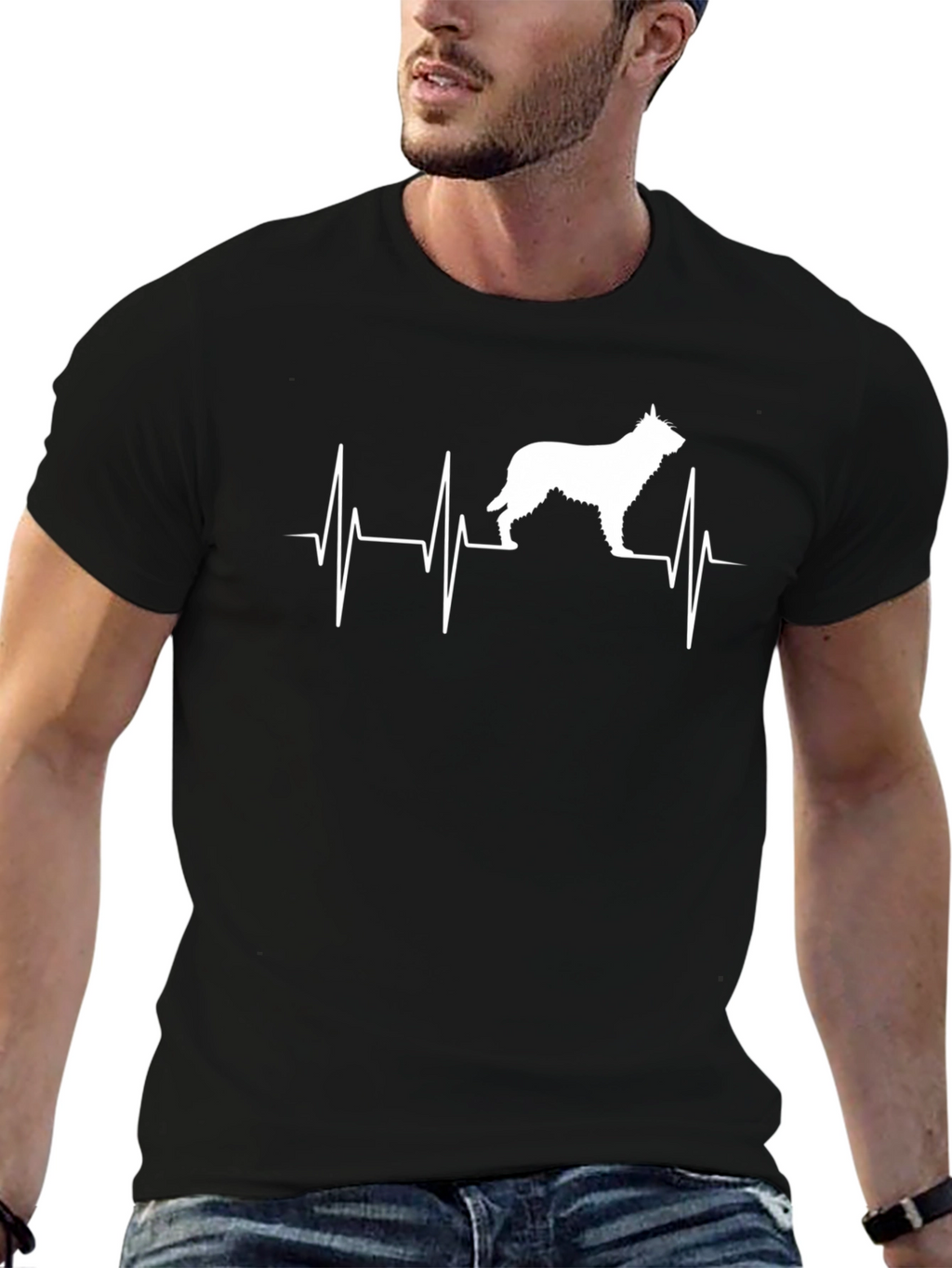 Dog Heartbeat T-Shirt - Black Graphic Tee