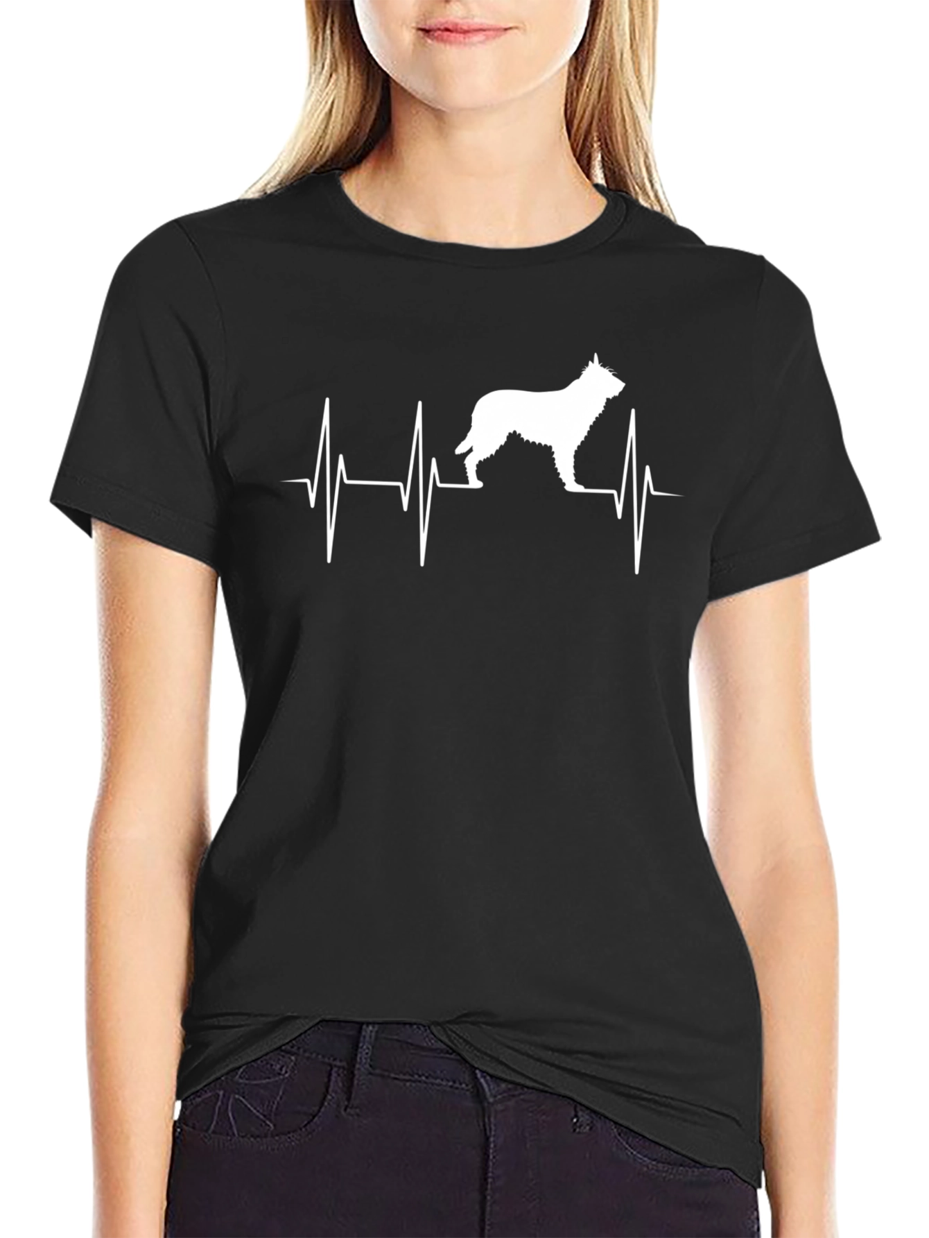 Dog Heartbeat T-Shirt - Black Graphic Tee