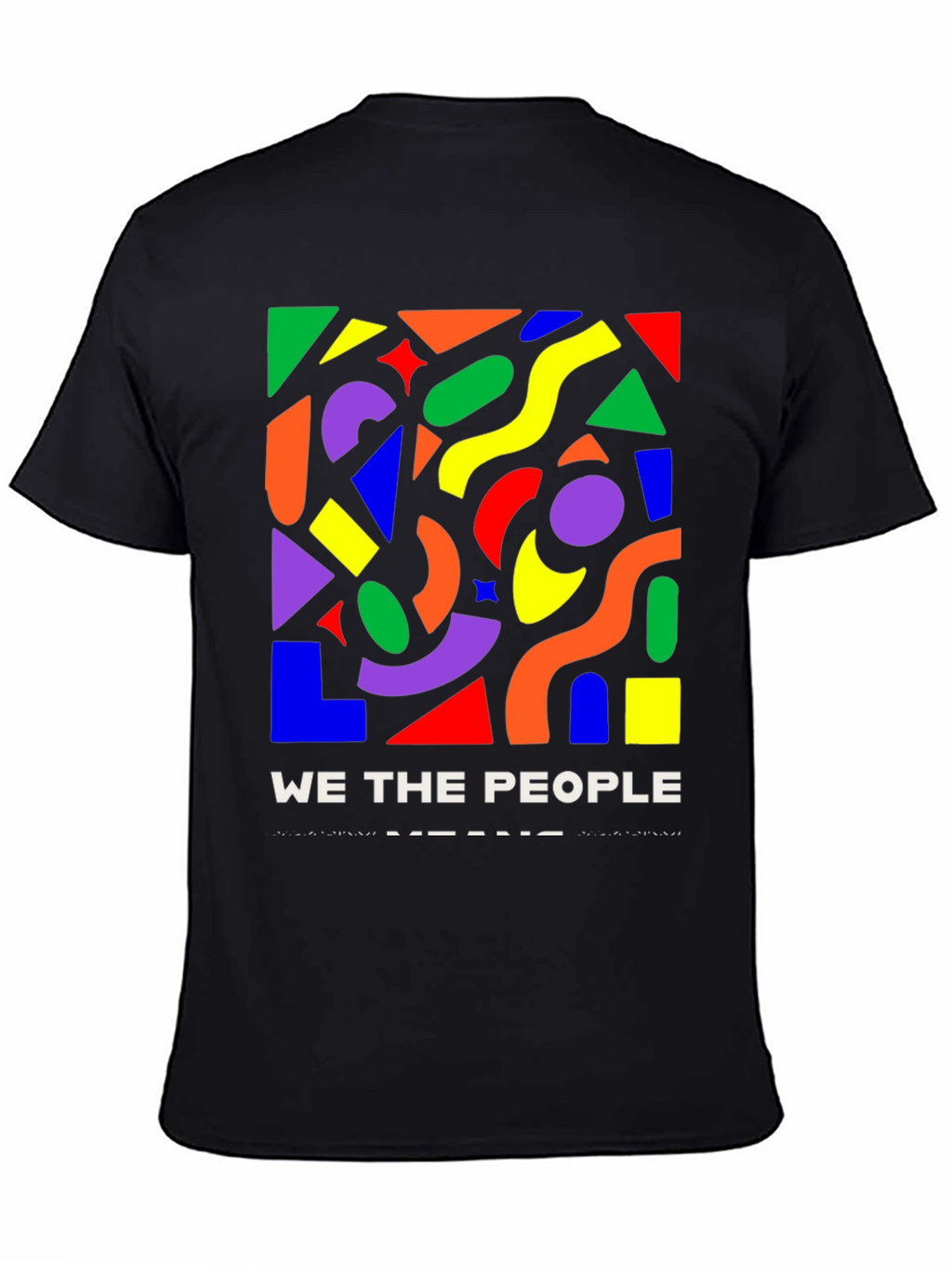Vibrant Geometric We The People Graphic Tee