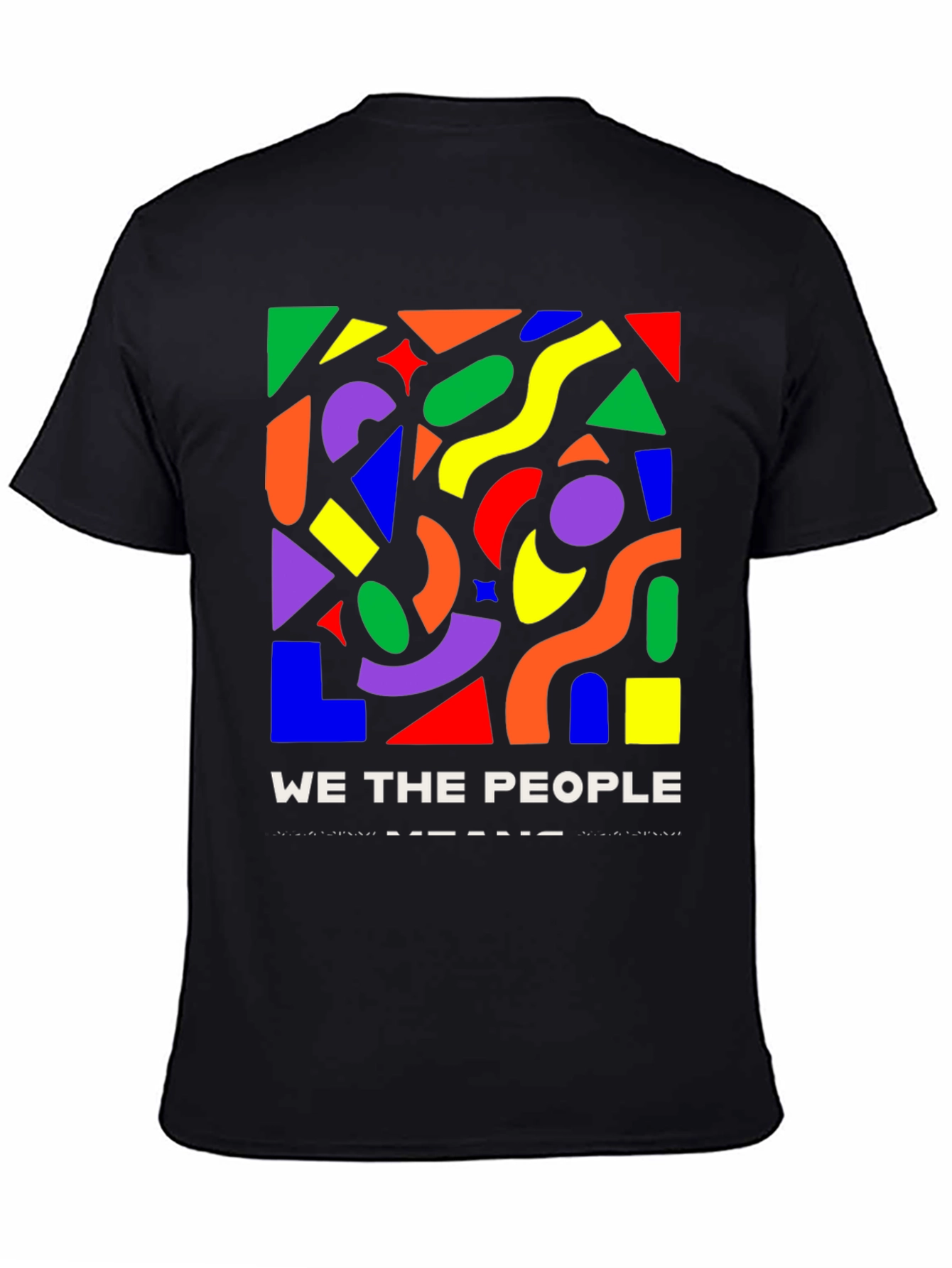 Vibrant Geometric We The People Graphic Tee