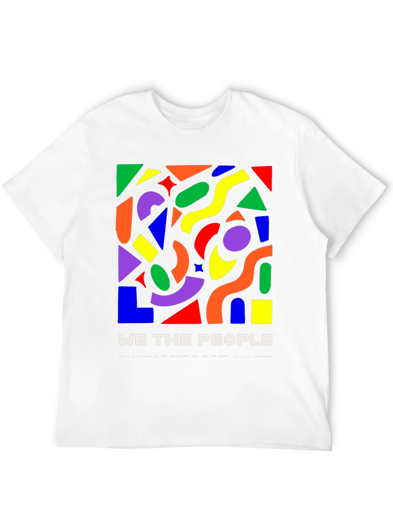 Vibrant Geometric We The People Graphic Tee