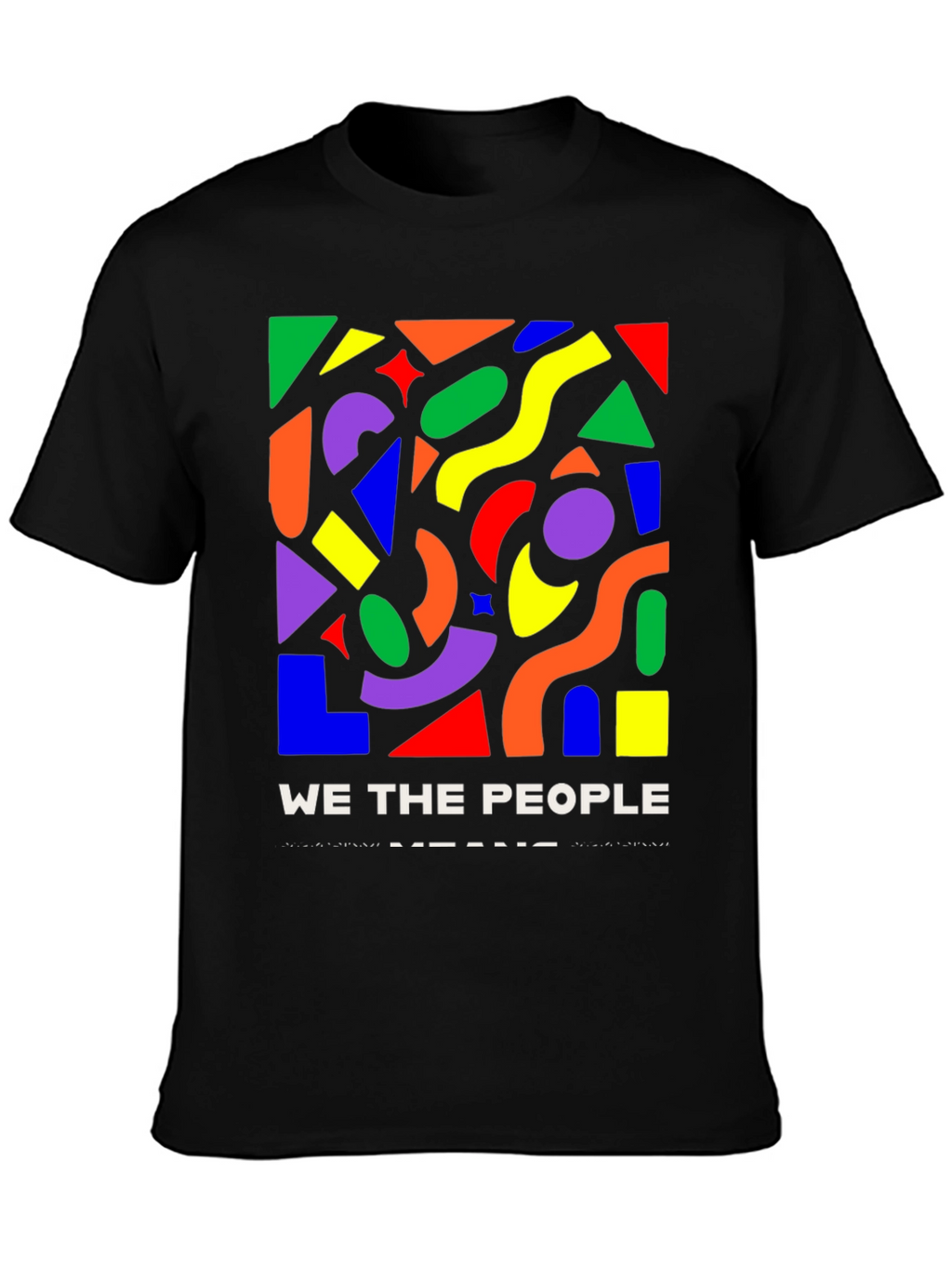 Vibrant Geometric We The People Graphic Tee