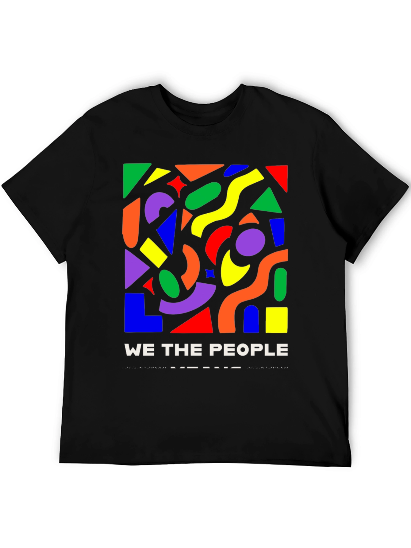 Vibrant Geometric We The People Graphic Tee