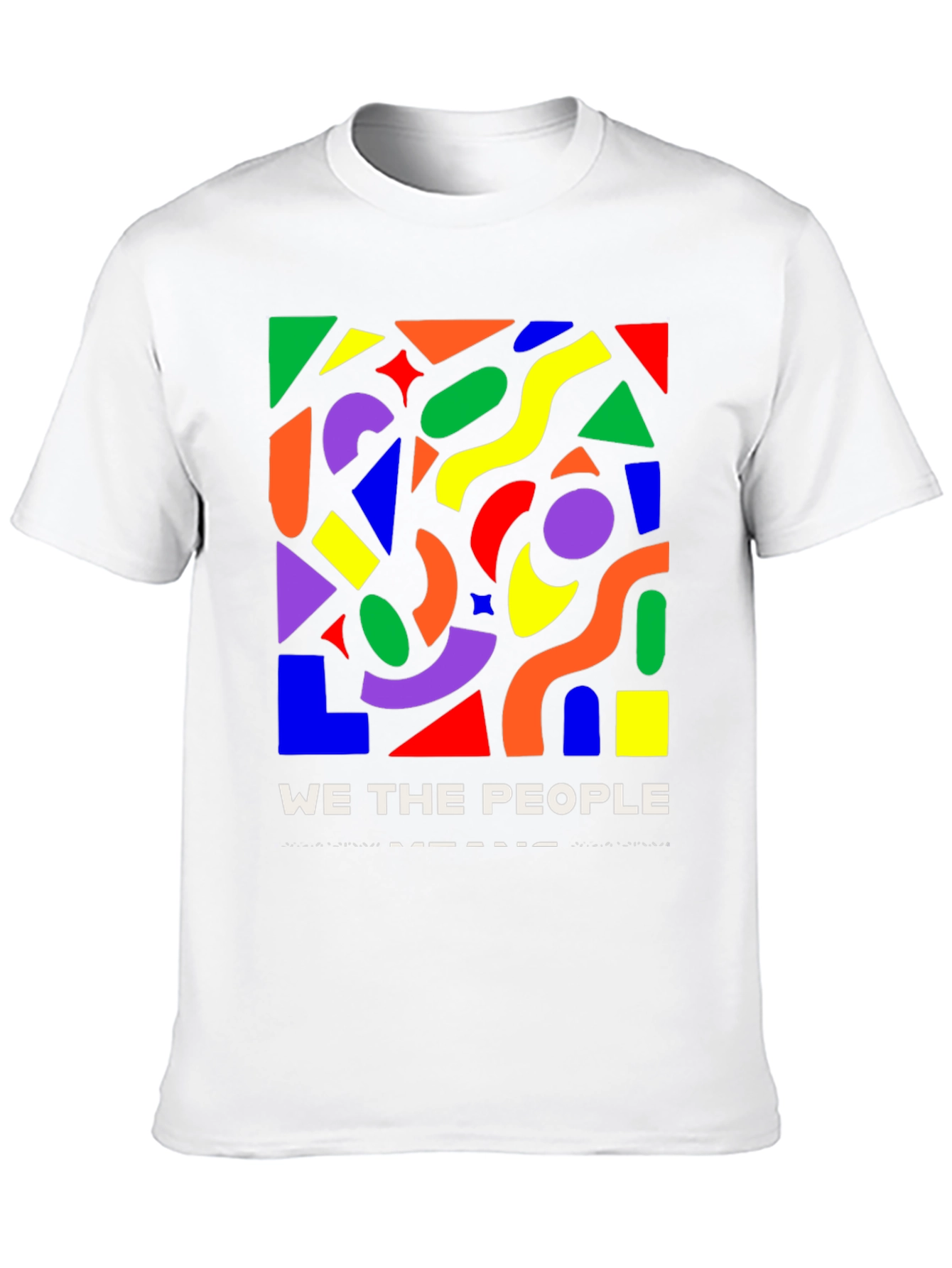 Vibrant Geometric We The People Graphic Tee