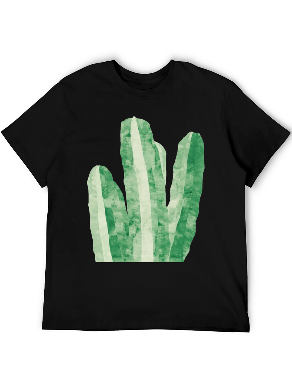 Green Cactus Graphic Tee - Trendy Black T-Shirt