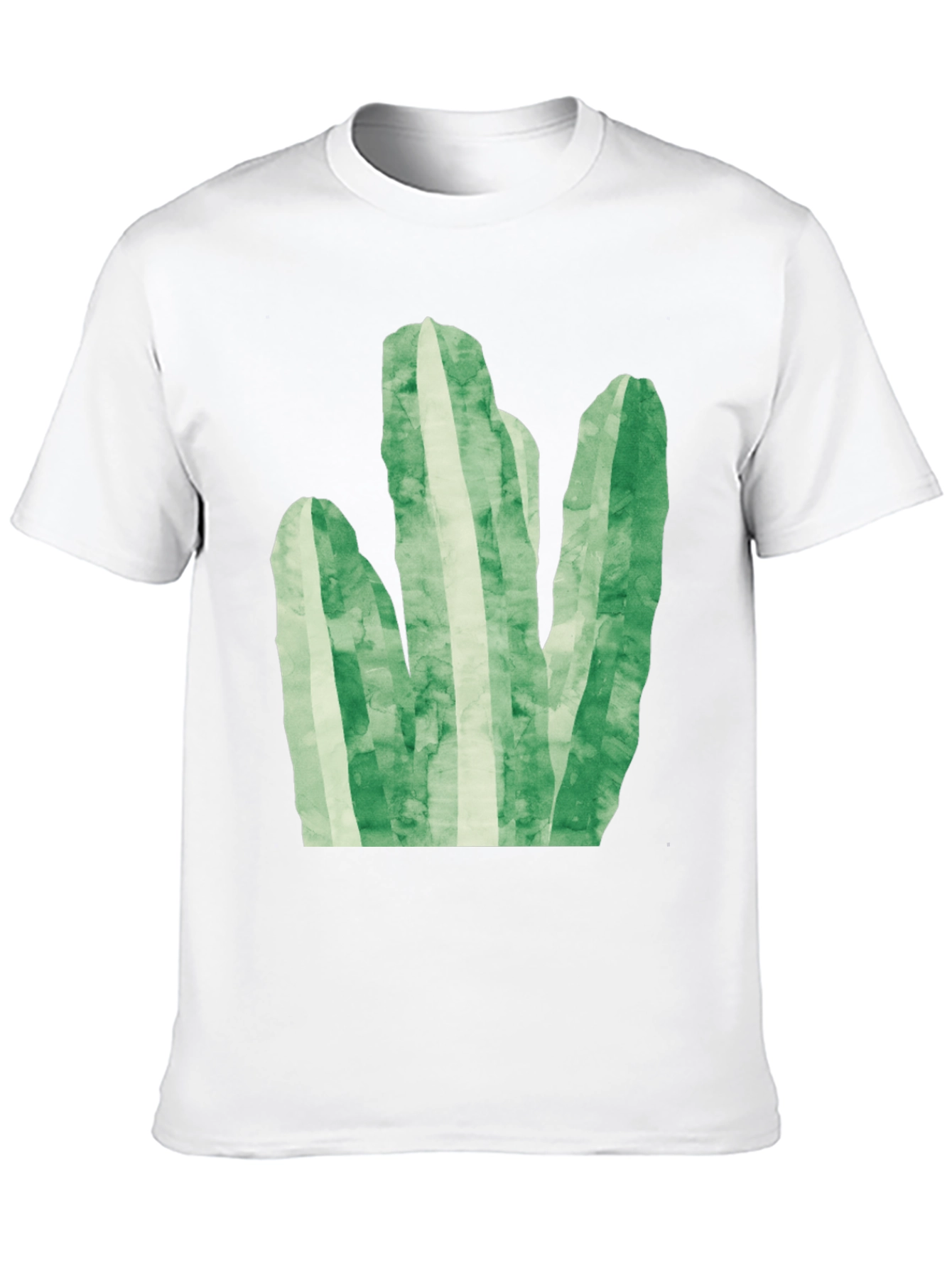 Green Cactus Graphic Tee - Trendy Black T-Shirt