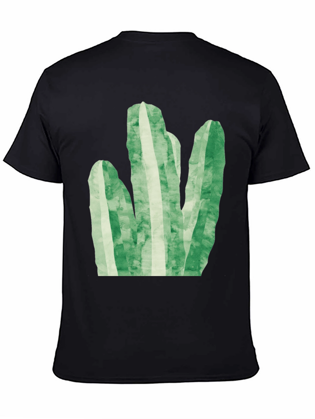 Green Cactus Graphic Tee - Trendy Black T-Shirt