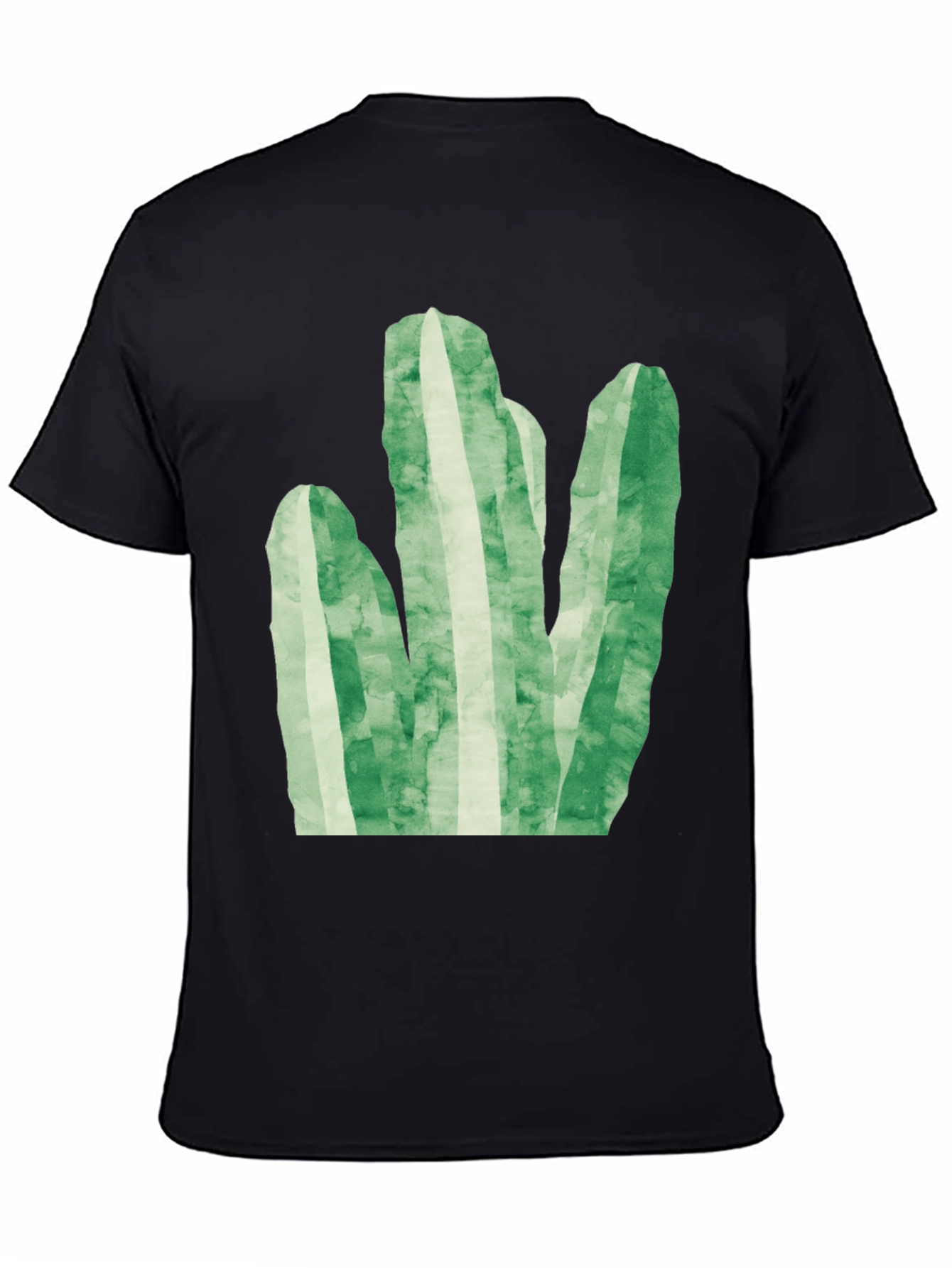 Green Cactus Graphic Tee - Trendy Black T-Shirt