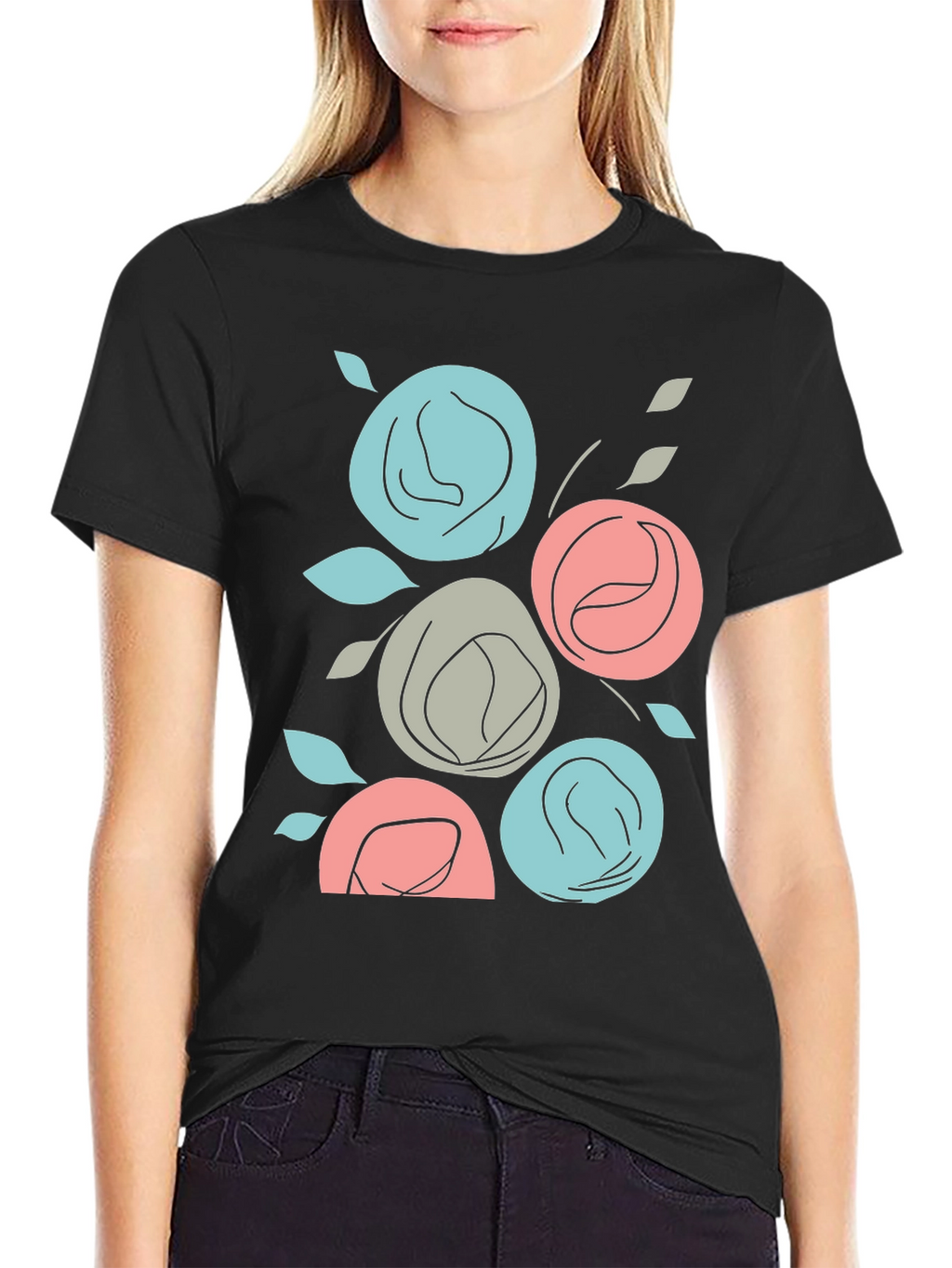 Floral T-Shirt: Abstract Rose Graphic Tee