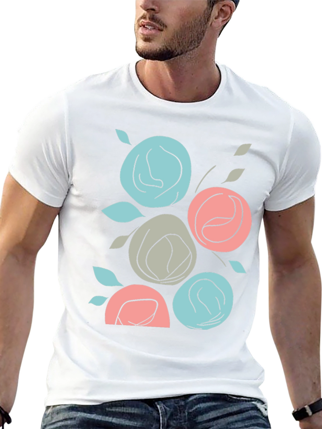 Floral T-Shirt: Abstract Rose Graphic Tee