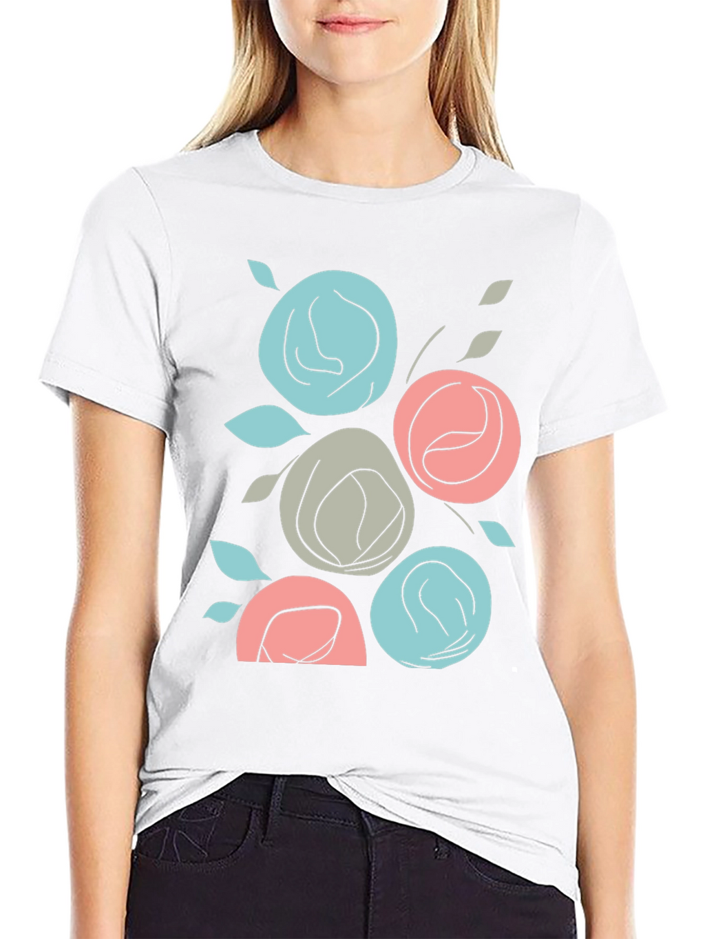 Floral T-Shirt: Abstract Rose Graphic Tee