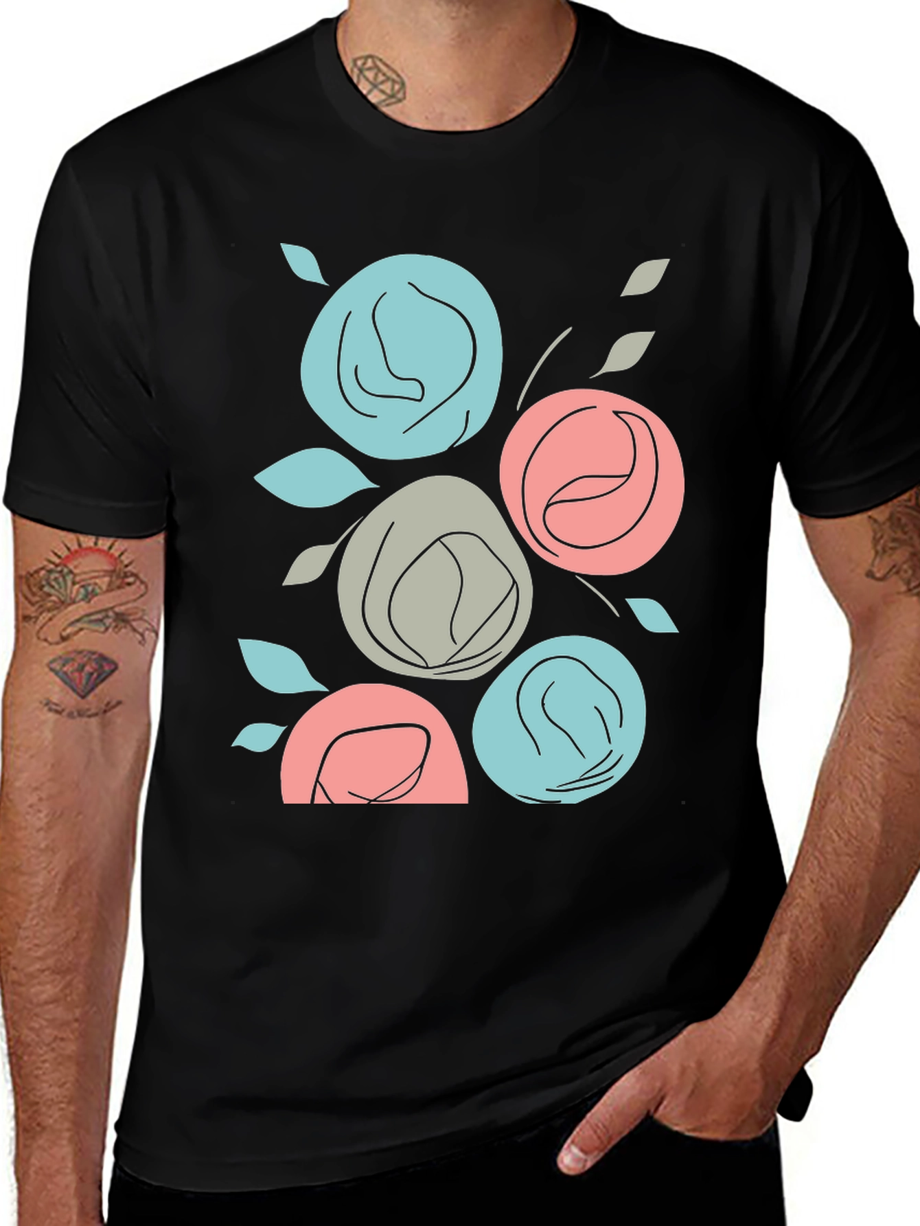 Floral T-Shirt: Abstract Rose Graphic Tee