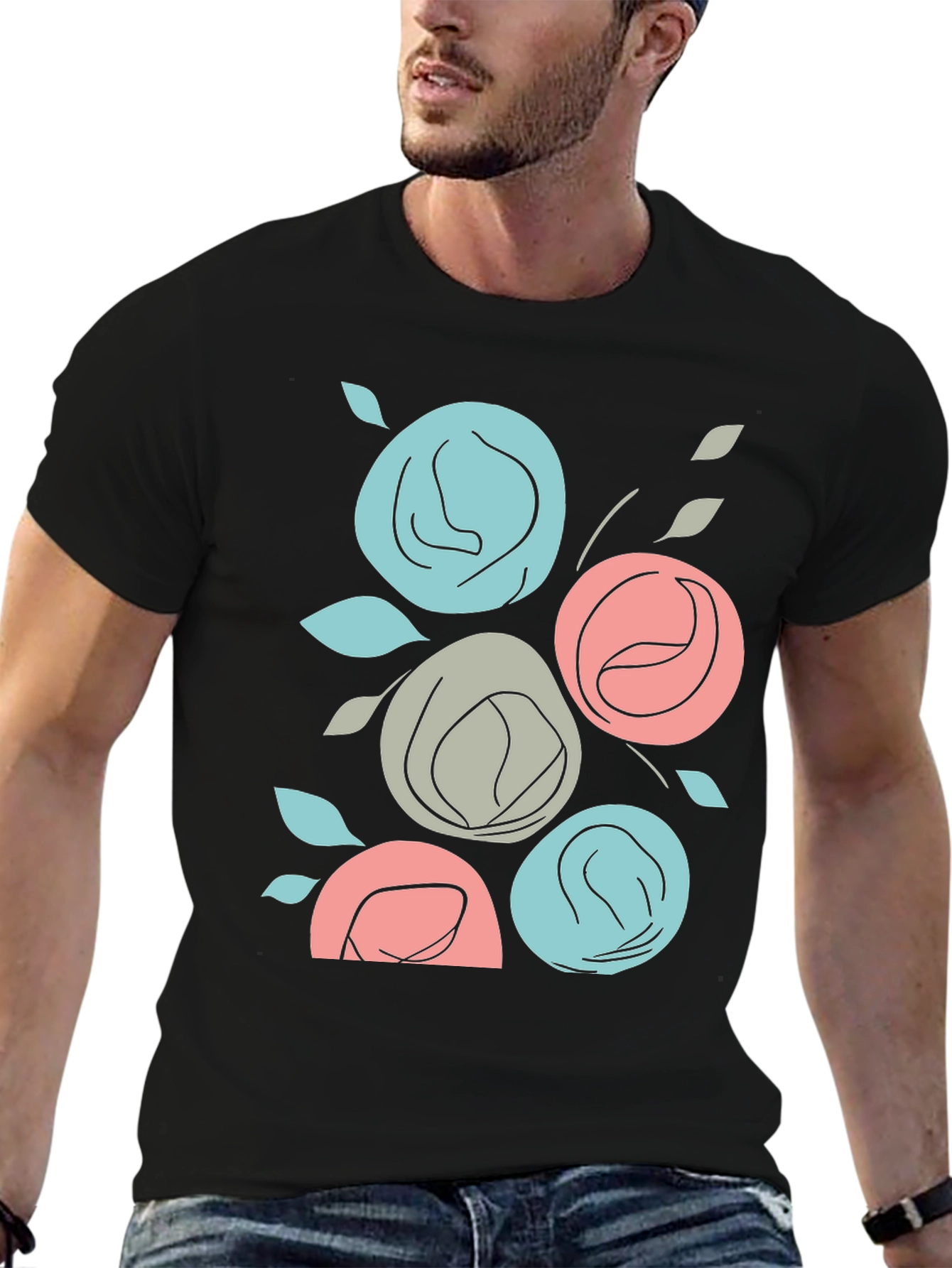 Floral T-Shirt: Abstract Rose Graphic Tee