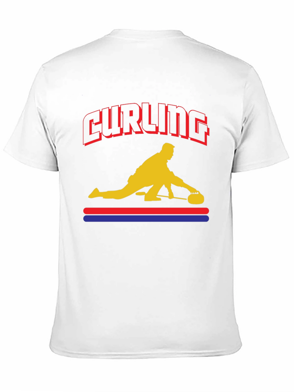 Curling Player Graphic T-Shirt - Novelty Design