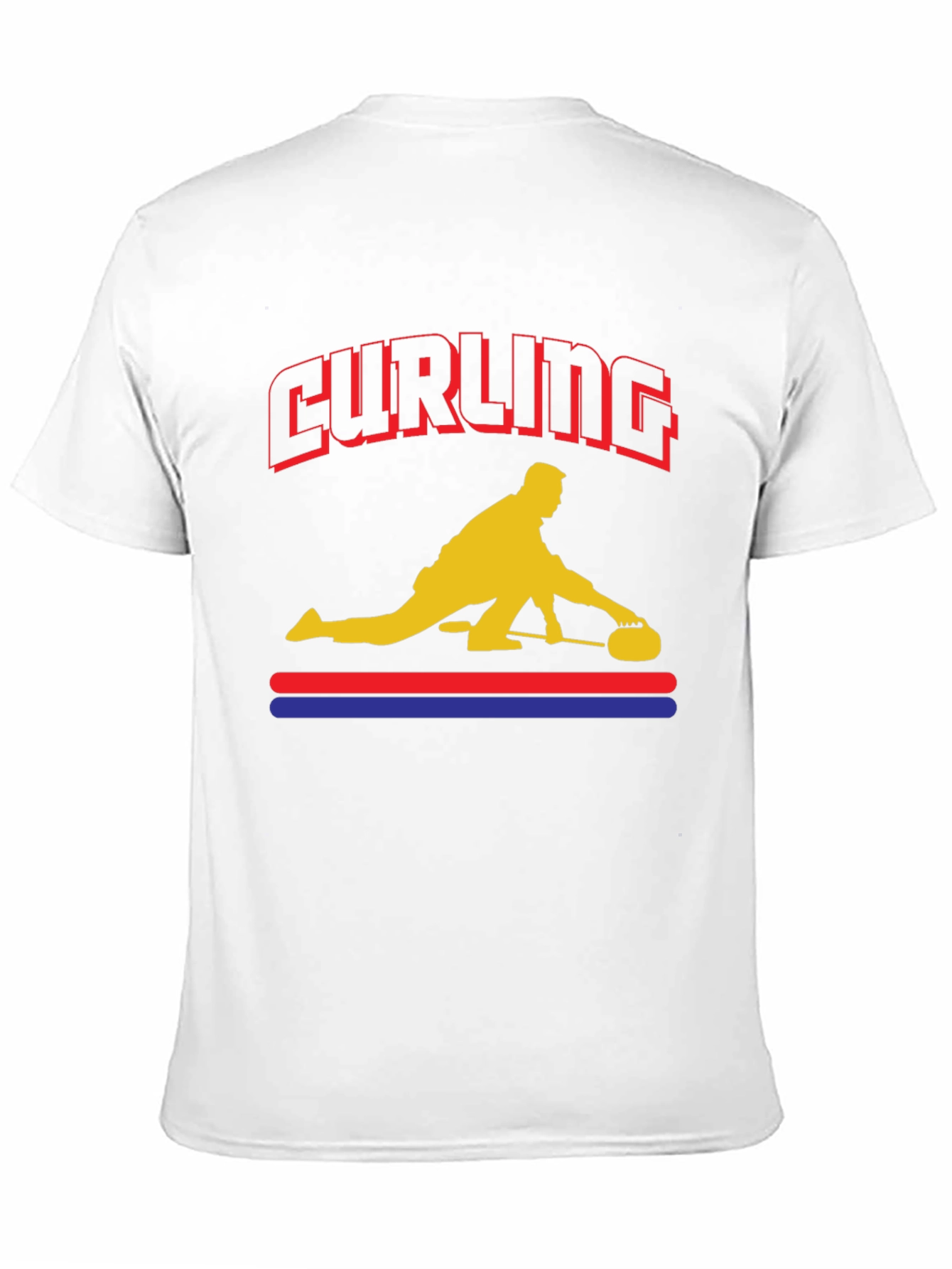 Curling Player Graphic T-Shirt - Novelty Design