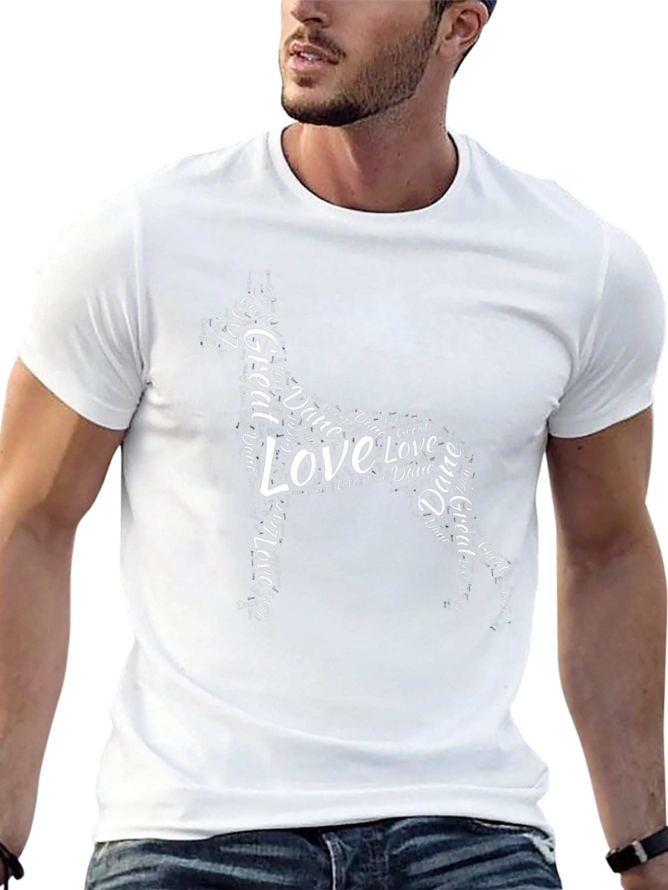 Great Dane Love Word Art T-Shirt